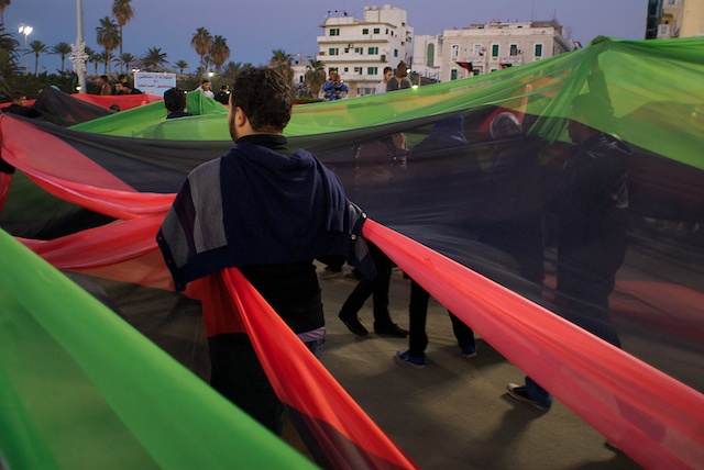 World’s longest flag raised in Tripoli