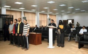 First trial of Qaddafi supporters underway