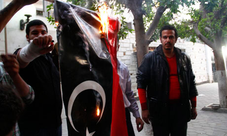 Egyptian Copts attack Libyan embassy in Cairo