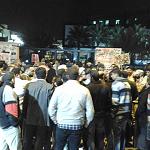 Protestors graffiti outside walls of PM premises