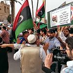 Sparks fly in Tripoli standoff between militia opponents and supporters