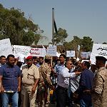 Oil sector workers protest outside Congress