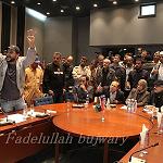 Congressional meeting with Benghazi security chiefs stormed by protestors. Three members manhandled