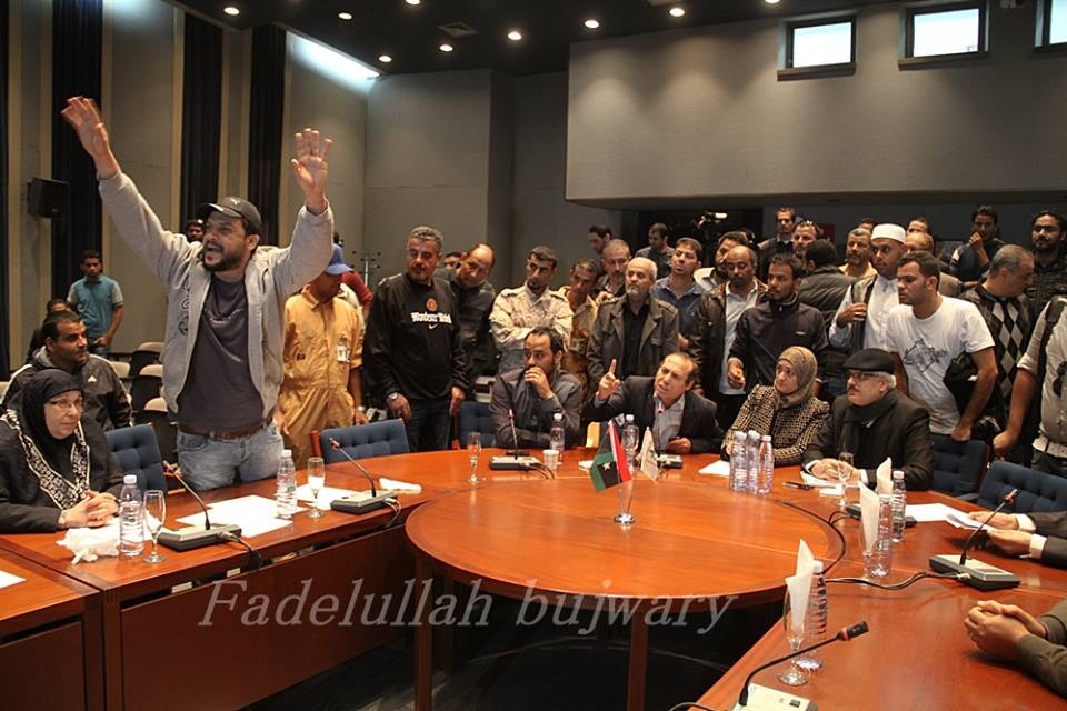 Congressional meeting with Benghazi security chiefs stormed by protestors. Three members manhandled