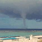 Dramatic waterspout forms near Tajoura today