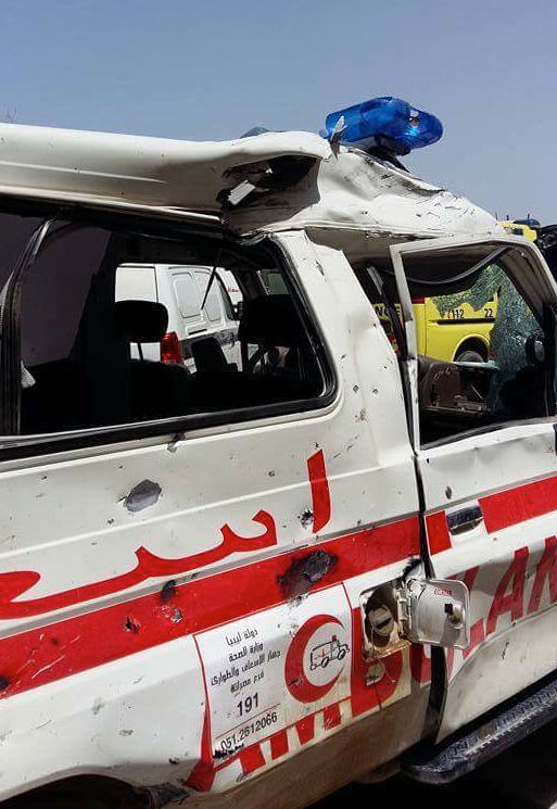 "Ambulance" suicide bomber hits 50 km behind Misratan front line
