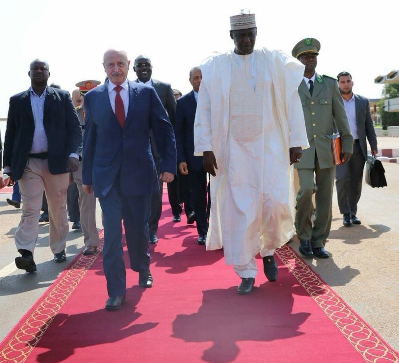 Red carpet rolled out for Saleh and Thinni in Niger