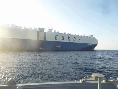 Korean car carrier freed