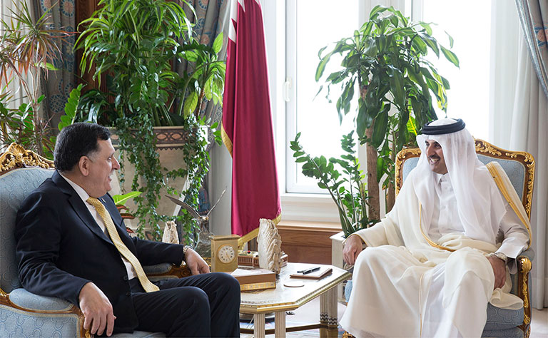 Serraj in Doha talks with emir on Qatari support