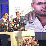 Saif Qaddafi alleged supporters announce his candidacy for 2018 elections at Tunis press conference