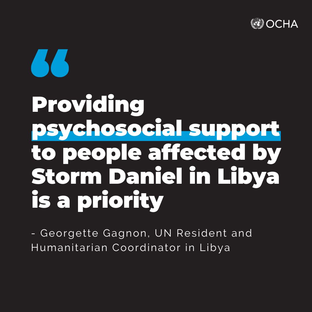 Providing psychosocial support to the thousands affected by Storm Daniel is a priority: UN