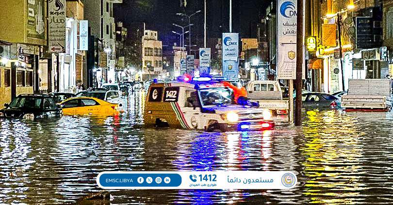 Emergency bad weather holiday announced today in Greater Tripoli as western Libya was hit by a passing storm of strong winds and heavy rain - many roads flooded, drivers stranded